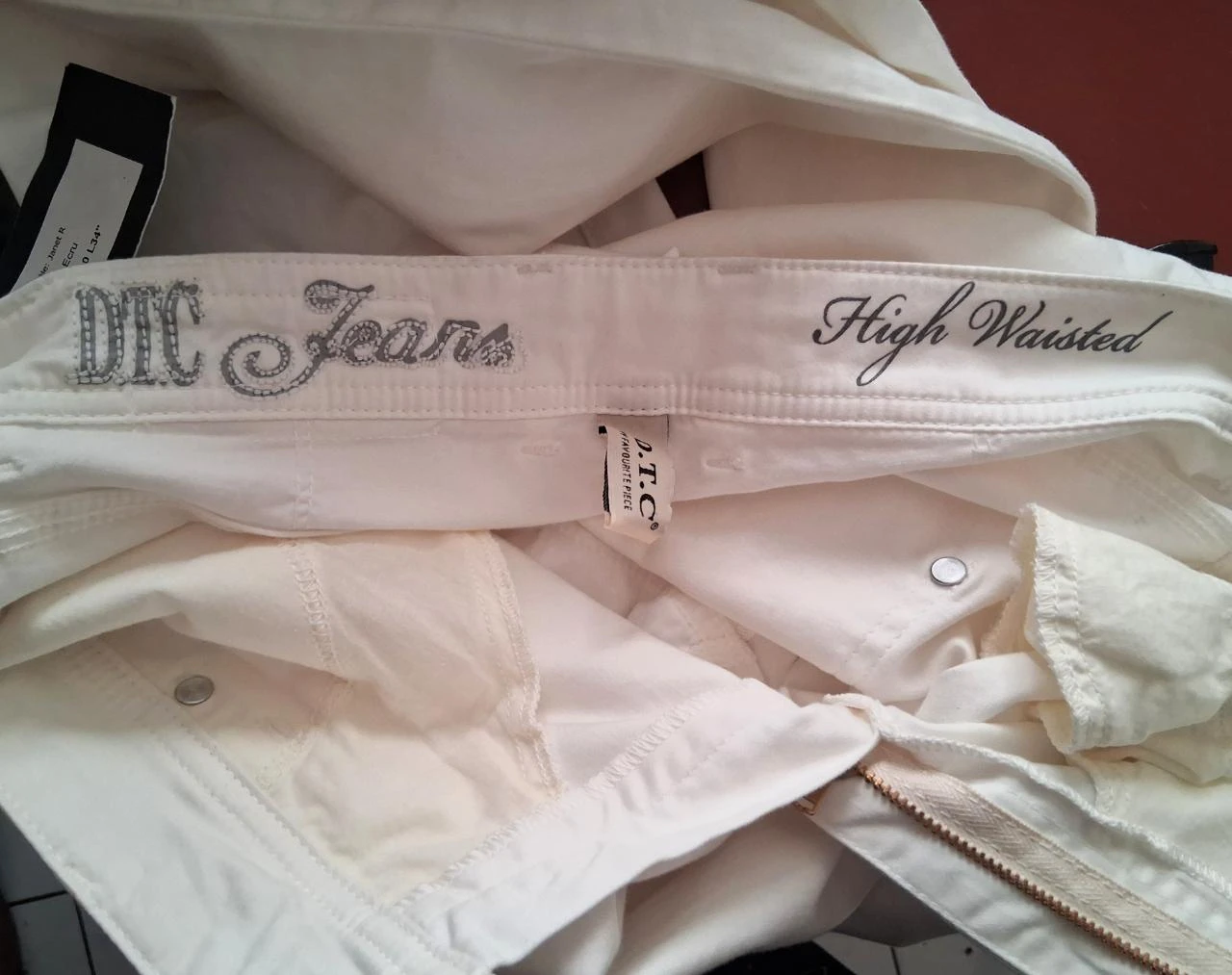 Jean femme blanc DTC – photo 3